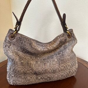 Gianni Segatta Italian Woven Leather Medium Handbag